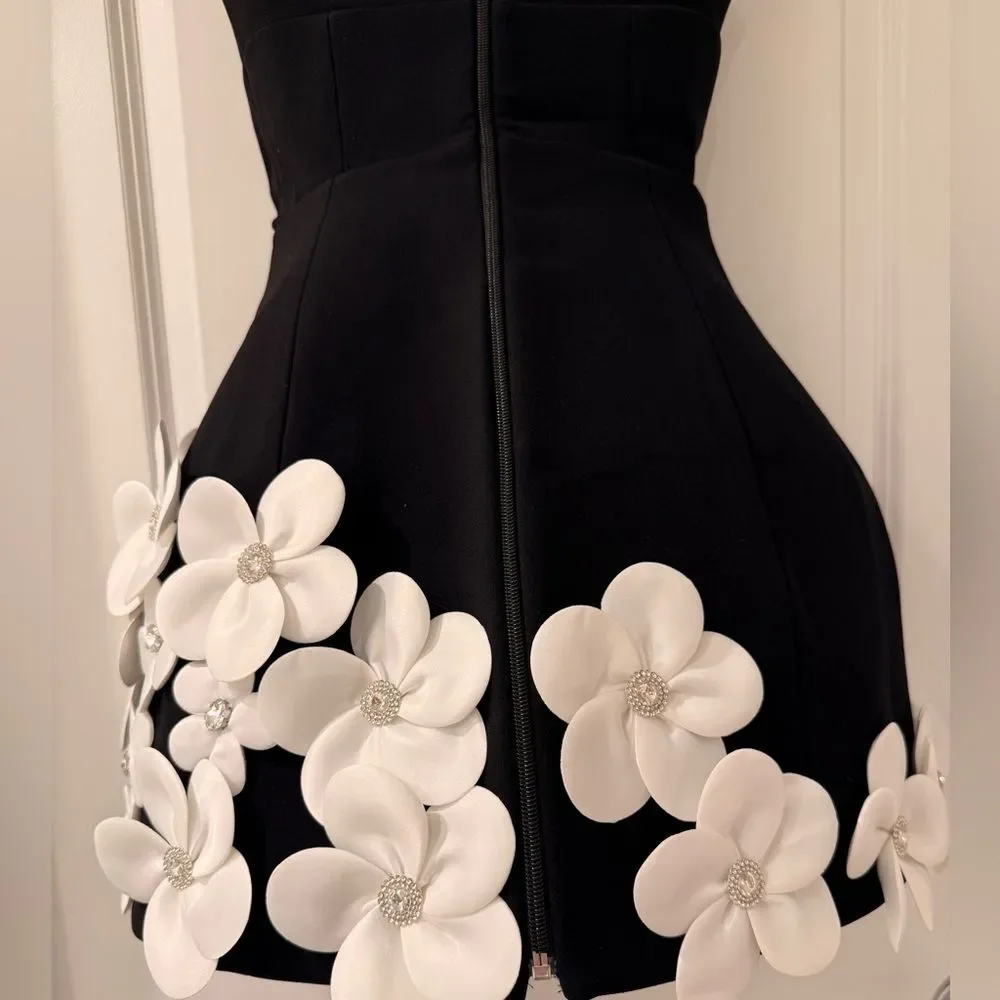 NWOT BRONX AND BANCO Estelle Black and White Mini Dress - Picture 13 of 16